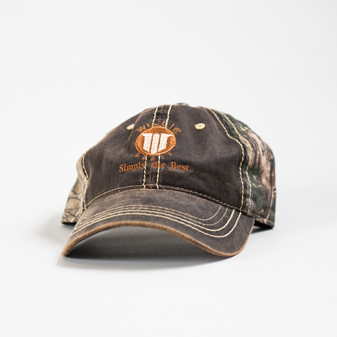 Willie Boats Hat Camo with Brown Front Panel - Willie Boats